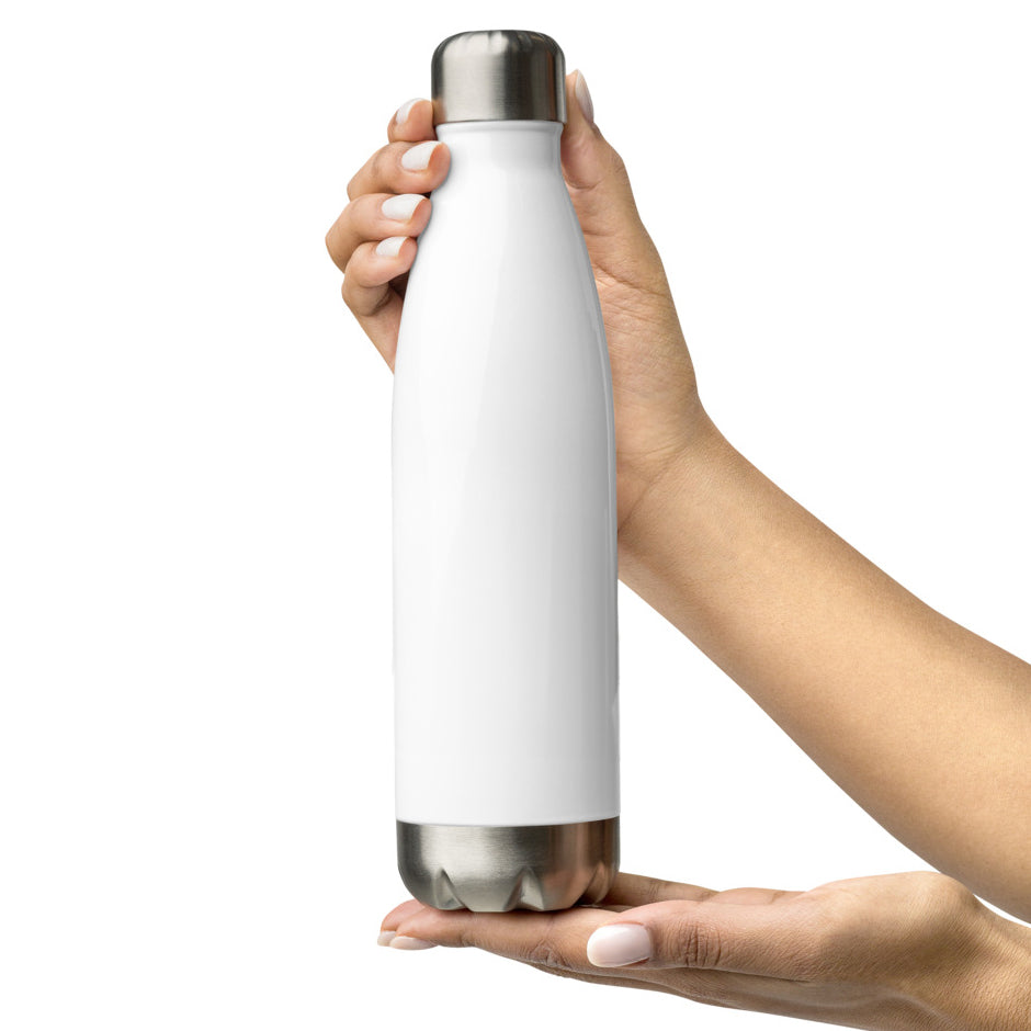 Custom-designed water bottle by Paragon Tee, featuring eco-friendly print-on-demand artwork.